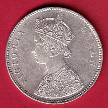 "UNC" BRITISH INDIA "0/4 DOTS " 1862 VICTORIA QUEEN  ONE RUPEE BEAUTIFUL SILVER COIN MINT:- BOMBAY  MINT– FC5277 - Image 2
