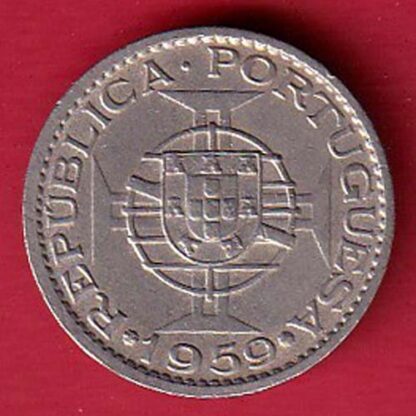 PORTUGUESE INDIA GOA 60 ESCUDO 1959 COIN-  F7689 - Image 2