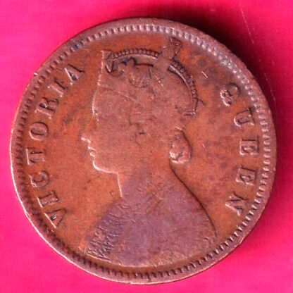 british india 1876 victoria QUEEN one quarter anna copper coin - F7846 - Image 2