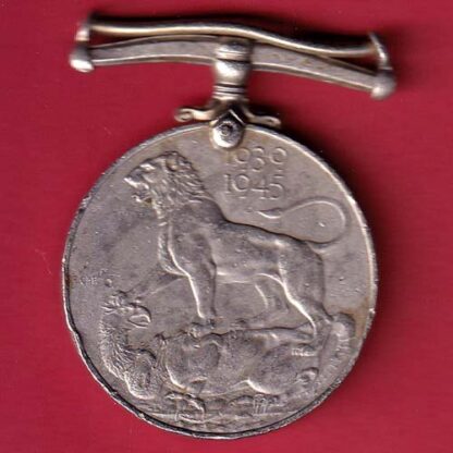 1945 - GEORGEIVS VI REGINA WORLD WAR II BRITISH INDIA NICKLE RARE MEDAL COIN -  F7643 - Image 2