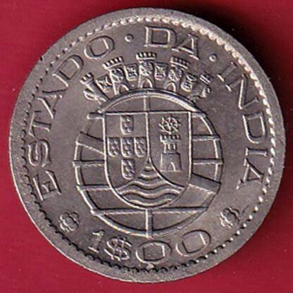 PORTUGUESE INDIA GOA 1 ESCUDO 1959 COIN -  F7732 - Image 2