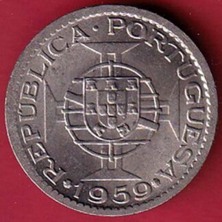 PORTUGUESE INDIA GOA 1 ESCUDO 1959 COIN -  F7732