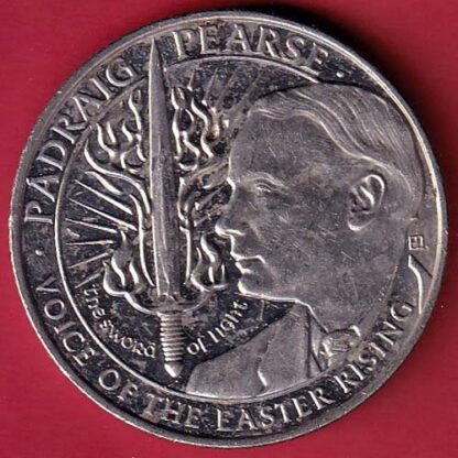 1922 Padraig Pearse Voice of the Easter Rising Irish Free State Silver Medal -  F7656 - Image 2