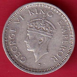 British India 1945 Bombay Mint George Vi 1/4 Rupee -  F7759