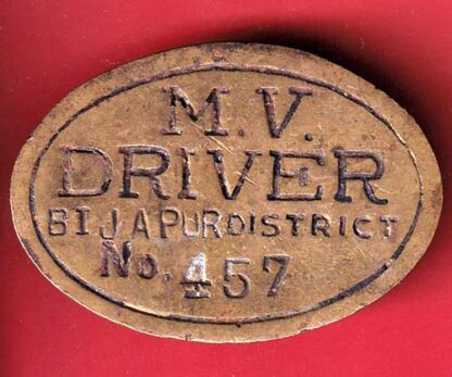 TOKEN : M.V Driver Bijapur District No : 457 -  F7690