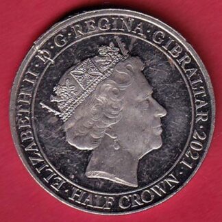 The Right Ti Live In PeaceElizabeth ii d.g. Regina Gibraltar 2021 " Half Crown" -  F7774