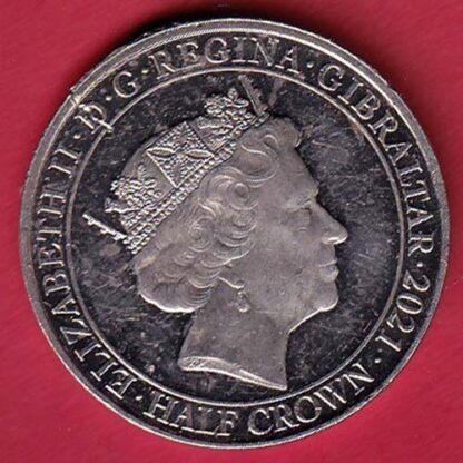 The Right Ti Live In PeaceElizabeth ii d.g. Regina Gibraltar 2021 " Half Crown" -  F7774