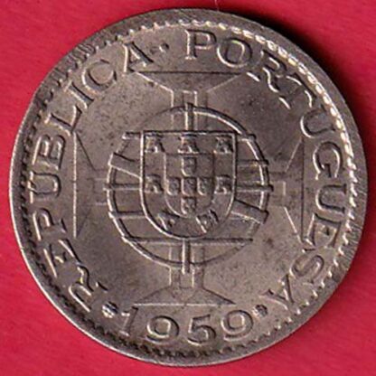 PORTUGUESE INDIA GOA 1 ESCUDO 1959 COIN-  F7767 - Image 2