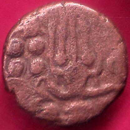 ANCIENT INDIA RAJA RAJ CHOLA CHOLA DYNASTY OCTOPUS MAN COIN -  F7861 - Image 2