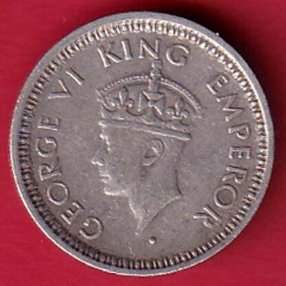 British India 1945 Bombay Mint George Vi 1/4 Rupee-  F7761