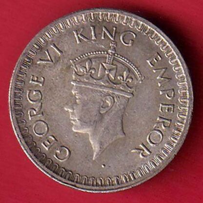 BRITISH INDIA 1942 BOMBAY MINT GEORGE VI HALF RUPEE BEAUTIFUL SILVER COIN-  F7762
