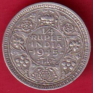 British India 1945 Bombay Mint George Vi 1/4 Rupee -  F7759
