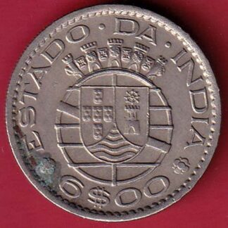 PORTUGUESE INDIA GOA 6 ESCUDO 1959 COIN  – FC5378