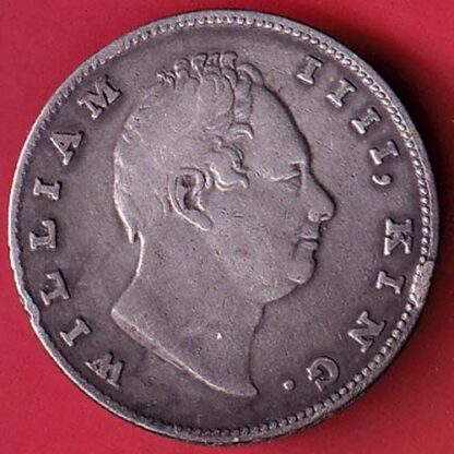 EAST INDIA 1835 "RS INCUSED" WILLIAM IIII KING  ONE RUPEE SILVER COIN - FC5388