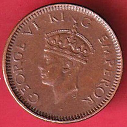 british india 1941 george vi 1/12 anna copper coin - FC5395 - Image 2
