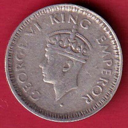 British India “bombay mint” 1944 George VI King 1/4 rupee silver coin:- FC5508 - Image 2