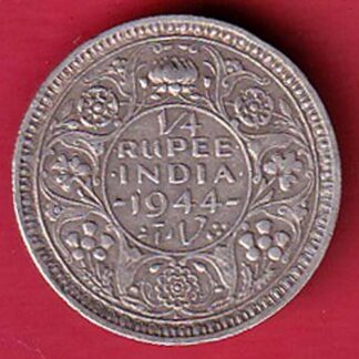 British India “bombay mint” 1944 George VI King 1/4 rupee silver coin:- FC5508