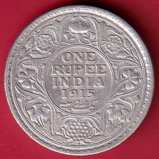 British India 1915 BOMBAY MINT George v One Rupee silver coin:- FC5556