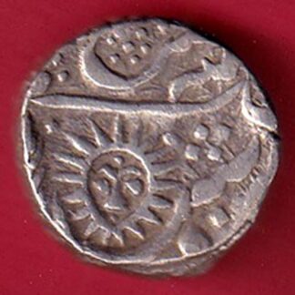 INDORE STATE SUN FACE INO SHAH ALAM II MALHAR RAO ONE RUPEE SILVER COIN– FC5583