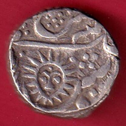 INDORE STATE SUN FACE INO SHAH ALAM II MALHAR RAO ONE RUPEE SILVER COIN– FC5583