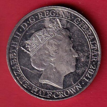 the right ti live in peace elizabeth ii d.g. regina gibraltar 2022 half crown-  F7709