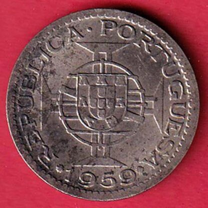 PORTUGUESE INDIA GOA 1 ESCUDO 1959 COIN-FC5516