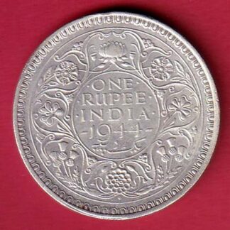 British India 1944 Bombay Mint George VI One Rupee Silver Coin- FC5618
