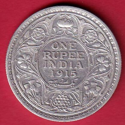 British India 1915 George v One Rupee silver coin- FC5619 - Image 2