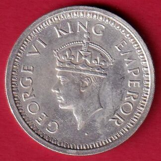 British India 1944 Bombay Mint George VI One Rupee Silver Coin - FC5621