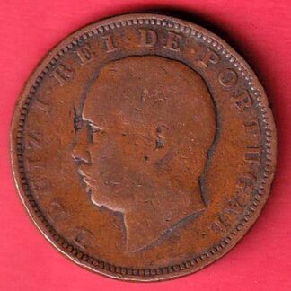 Portugal 20 Réis - Luíz I 1885 copper coin FC5626