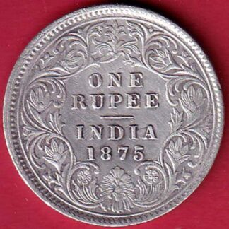 BRITISH INDIA 1875 VICTORIA QUEEN ONE RUPEE SILVER COIN – FC5752