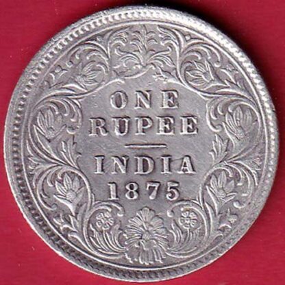 BRITISH INDIA 1875 VICTORIA QUEEN ONE RUPEE SILVER COIN – FC5752