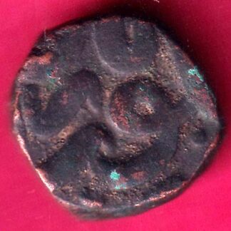 mughals akbar half dam copepr coin -  F7911