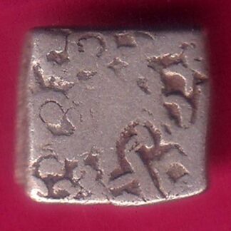 ANCIENT INDIA MAURYAN PERIOD ANIMAL STANDING MAGADH DYNASTY SILVER PUNCHMARK-  F7913