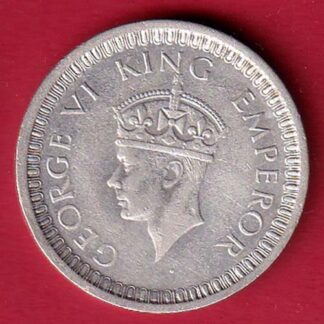 BRITISH INDIA 1942 BOMBAY MINT GEORGE VI ONE RUPEE BEAUTIFUL SILVER COIN– FC5754