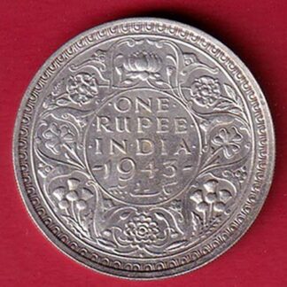 British India 1943 BOMBAY MINT George Vi ONE Rupee Rare Silver coin– FC5755