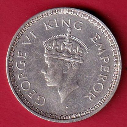 British India 1943 BOMBAY MINT George Vi ONE Rupee Rare Silver coin– FC5755 - Image 2