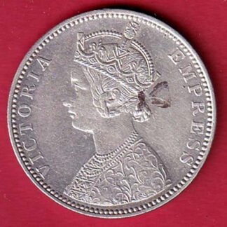 british india 1892 victoria empress one rupee silver coin– FC5757