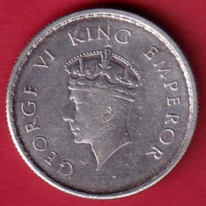 BRITISH INDIA 1939 GEORGE VI HALF RUPEE SILVER COIN– FC5759 - Image 2