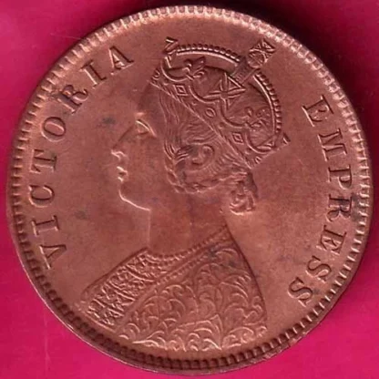 "UNC" BRITISH INDIA 1891 VICTORIA EMPRESS ONE QUARTER ANNA RARE COPPER COIN– FC5790
