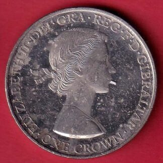 ELIZABETH II DEI-GRA REGINA. GIBRALTAR ONE CROWN NOVEM -  F7938