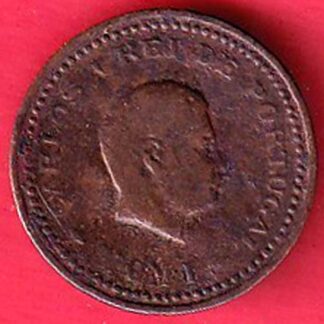 Portuguese 1⁄12 Tanga - Charles I copper coin – FC5644