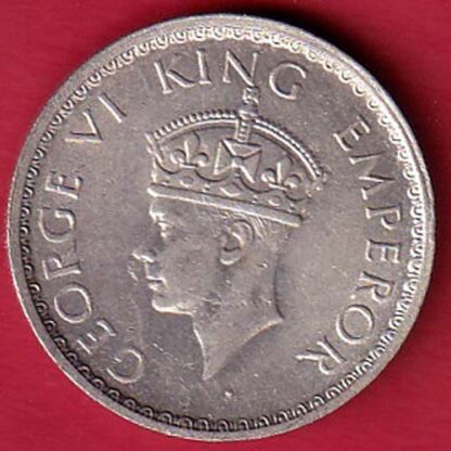 UNC BRITISH INDIA 1941 BOMBAY MINT HALF RUPEE SILVER COIN – FC5645 - Image 2