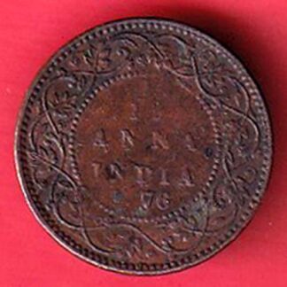 british india 1876 victoria queen 1/12 anna copper coin – FC5706