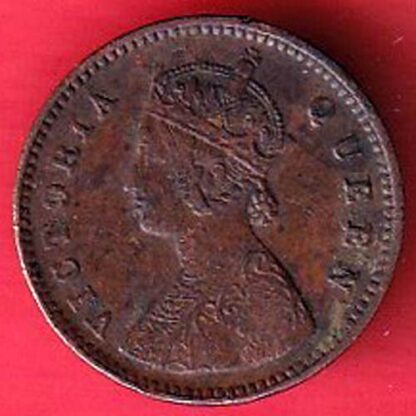 british india 1876 victoria queen 1/12 anna copper coin – FC5706 - Image 2