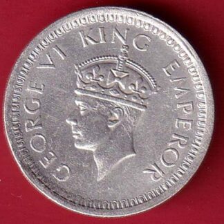 British India 1945 lahore Mint George Vi One Rupee silver coin - FC5905