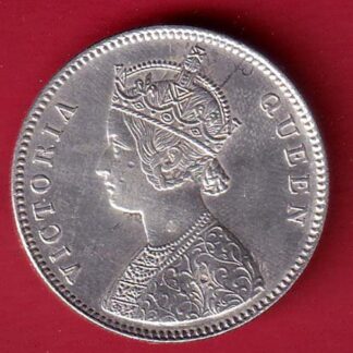 BRITISH INDIA (“0/4 DOTS ”) 1862 VICTORIA QUEEN ONE RUPEE BEAUTIFUL SILVER COIN– FC5632