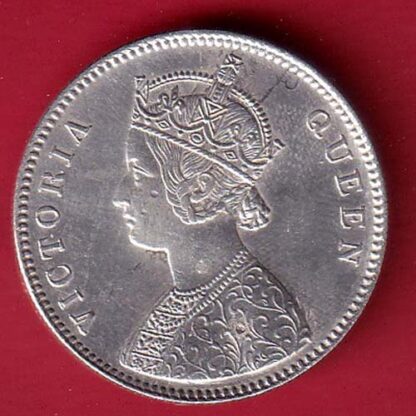 BRITISH INDIA (“0/4 DOTS ”) 1862 VICTORIA QUEEN ONE RUPEE BEAUTIFUL SILVER COIN– FC5632