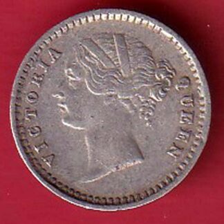 east india company 1841 two annas victoria queen silver coin – FC5718