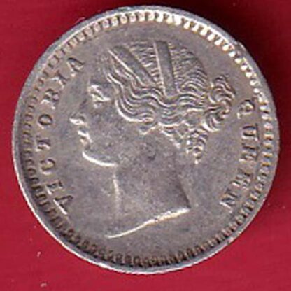 east india company 1841 two annas victoria queen silver coin– FC5725 - Image 2